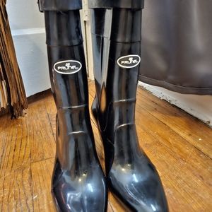 Black rain boots